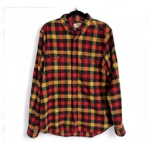 FjallRaven Skog Shirt Men's Large Red Plaid Heavy Flannel Slim Fit Comfort